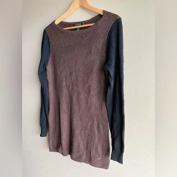 Lauren Ralph Lauren Women’s Brown Pullover Long Sleeve Sweater Size L - Picture 3 of 9